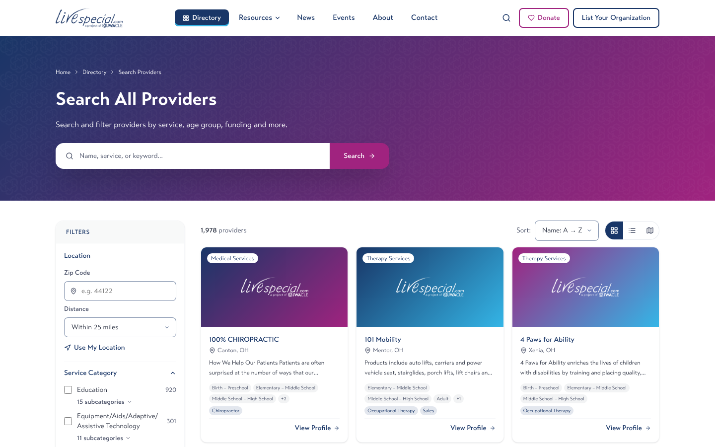 An Accessible Directory for Families, Built with Agentic AI (after)